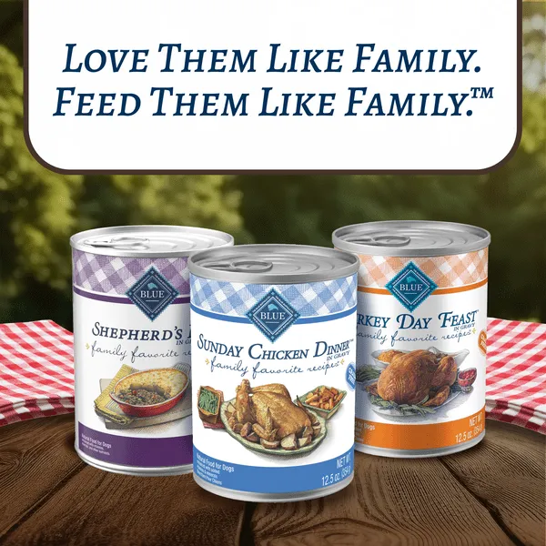 BLUE Family Favorite Recipes Sunday Chicken Dinner Canned Dog Food