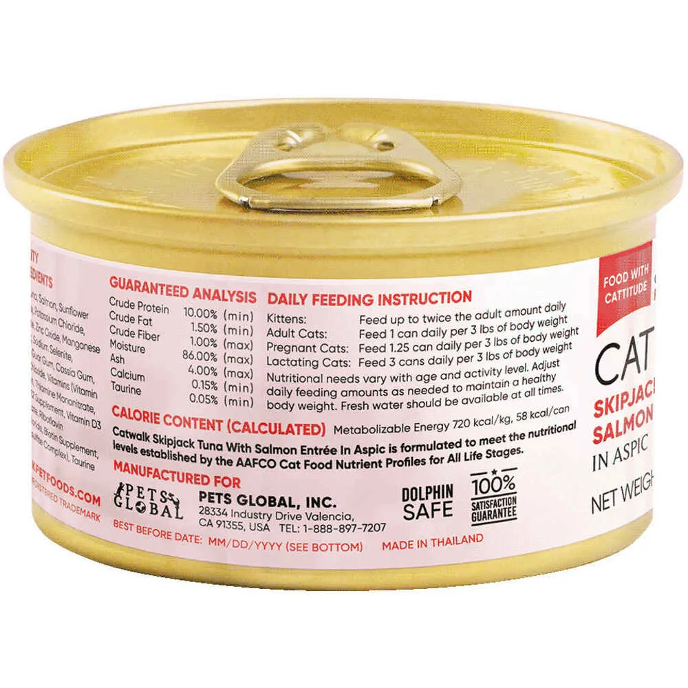 Catwalk Skipjack Tuna with Salmon Entree In Aspic Canned Cat Food 80g