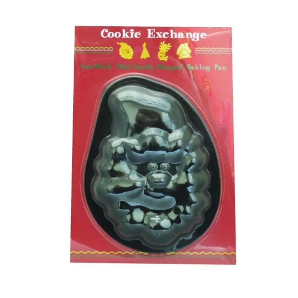 Christmas Santa Claus Baking Pan Mold Metal Cookie Mini Cake Stocking Stuffer !