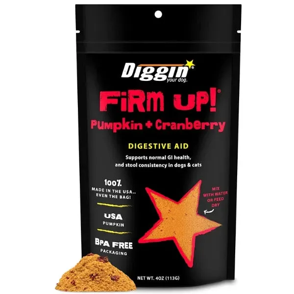 Diggin' Your Dog Firm Up! Pumpkin   Cranberry Super Supplement for Dogs & Cats 4oz