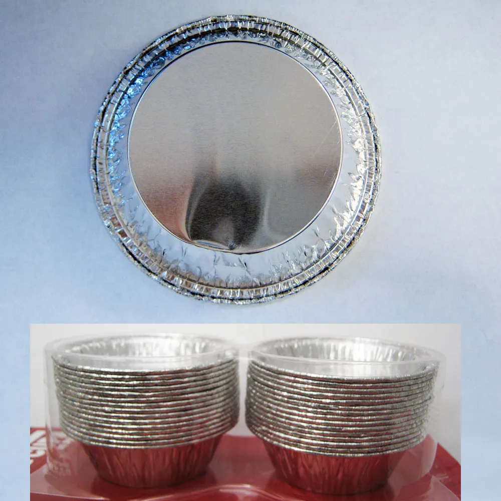 Disposable Aluminum Foil Cups Baking Bake Muffin Cupcake Tin Mold Round 24 Pcs !