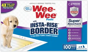 Four Paws Four Paws Wee-Wee Super Absorbent Dog Pee Pads with Insta-Rise Border 1ea/10 ct
