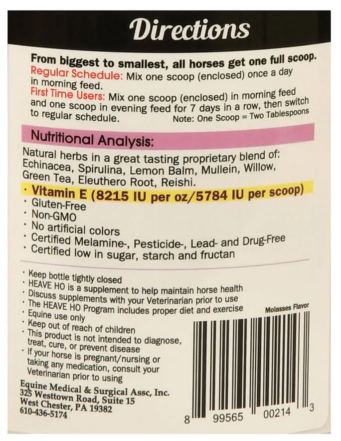 Heave Ho Horse Breathing Supplement, 30 Day Supply