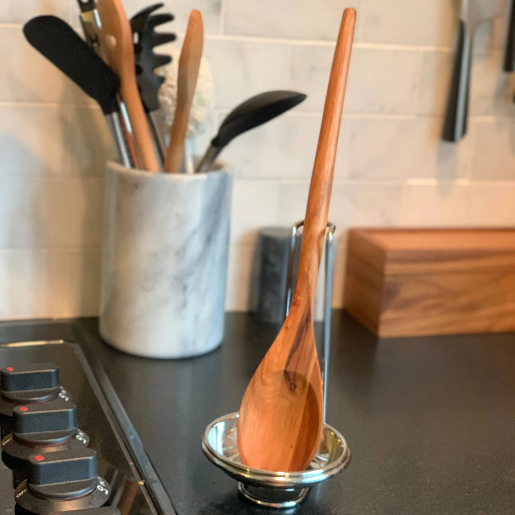 Ironwood Acacia Wood Long Spoon Utensil for Cooking, 14"