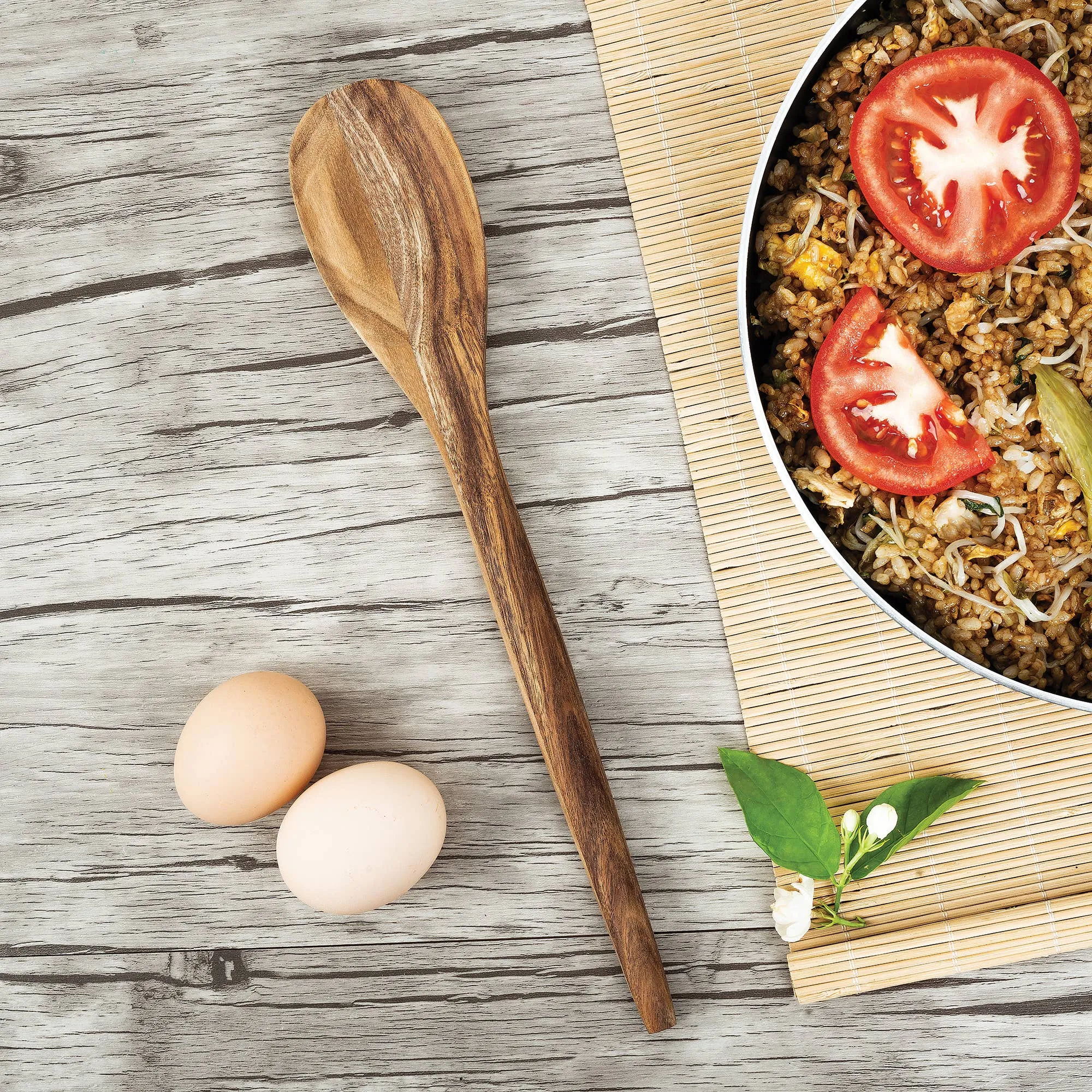 Ironwood Acacia Wood Spoon Utensil for Cooking, 12"