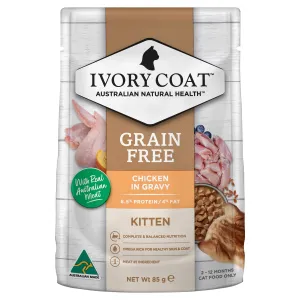 Ivory Coat Grain Free Chicken in Gravy Kitten Wet Food 85g x 12^^^ Ivory Coat Grain Free Chicken in Gravy Kitten Wet Food 85g x 12^^^