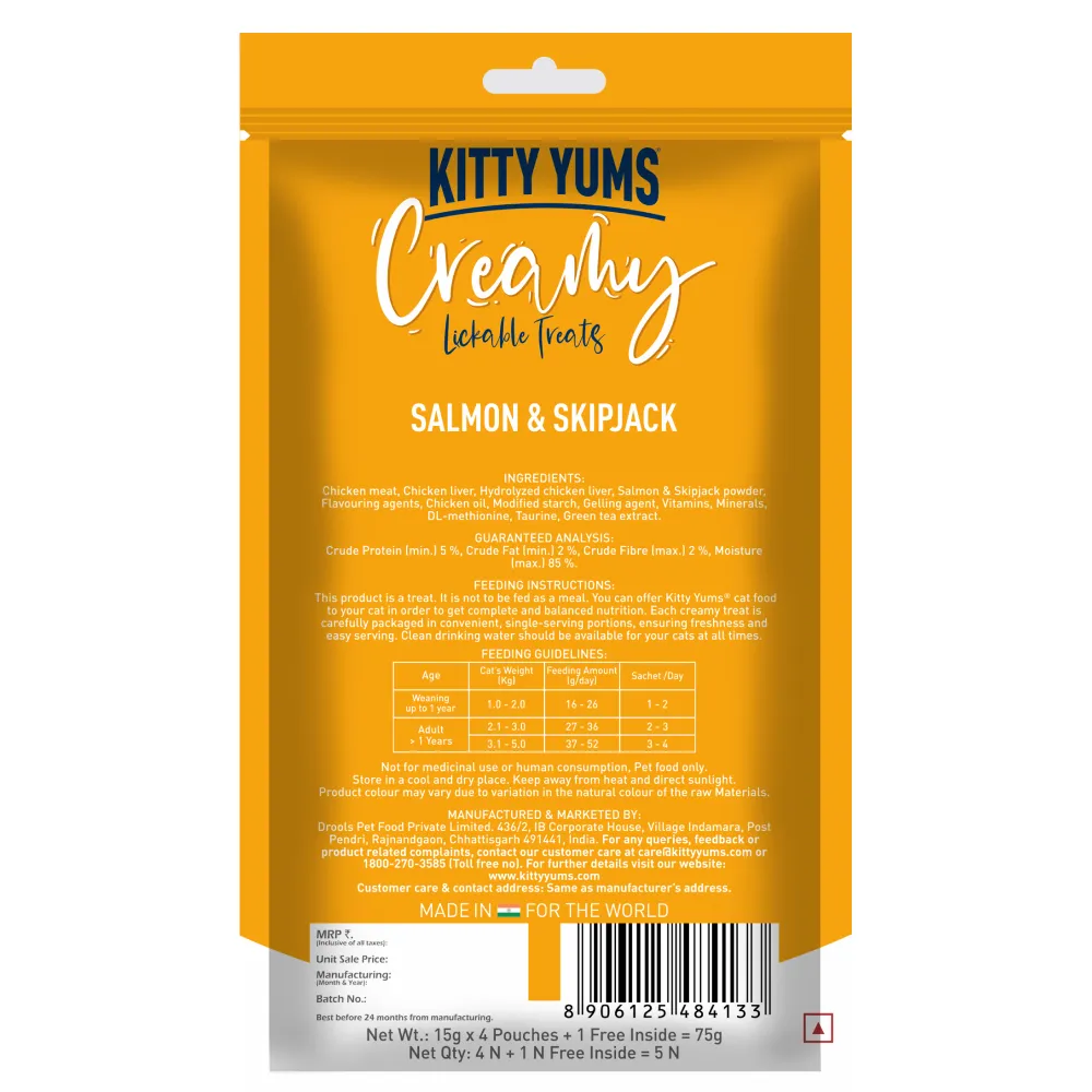 Kitty Yums Tuna & Bonito, Crab & Chicken and Salmon & Skipjack Creamy Cat Treats Combo