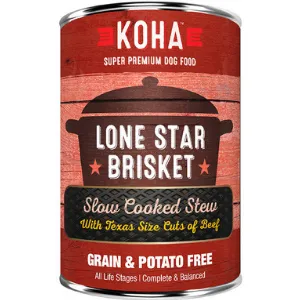 Koha Lone Star Brisket Slow Cooked Stew Grain-Free Canned Dog Food 12.7 oz