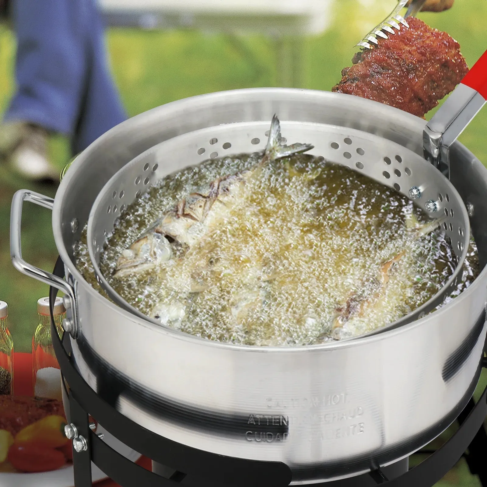 Zimtown 30QT Fish Fryer Turkey Fryer Outdoor Fryer 4 Piece Set Propane Boil Fryer Outdoor Cooking 54000BTU